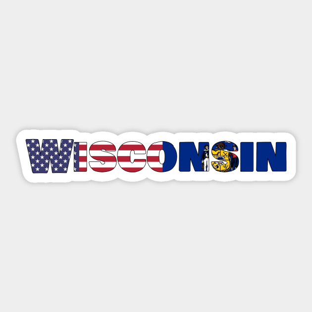 Wisconsin State Flag/American Flag logo Sticker by ElevenGraphics